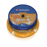 1 Verbatim DVD-R Spindle 25 Matt Silver